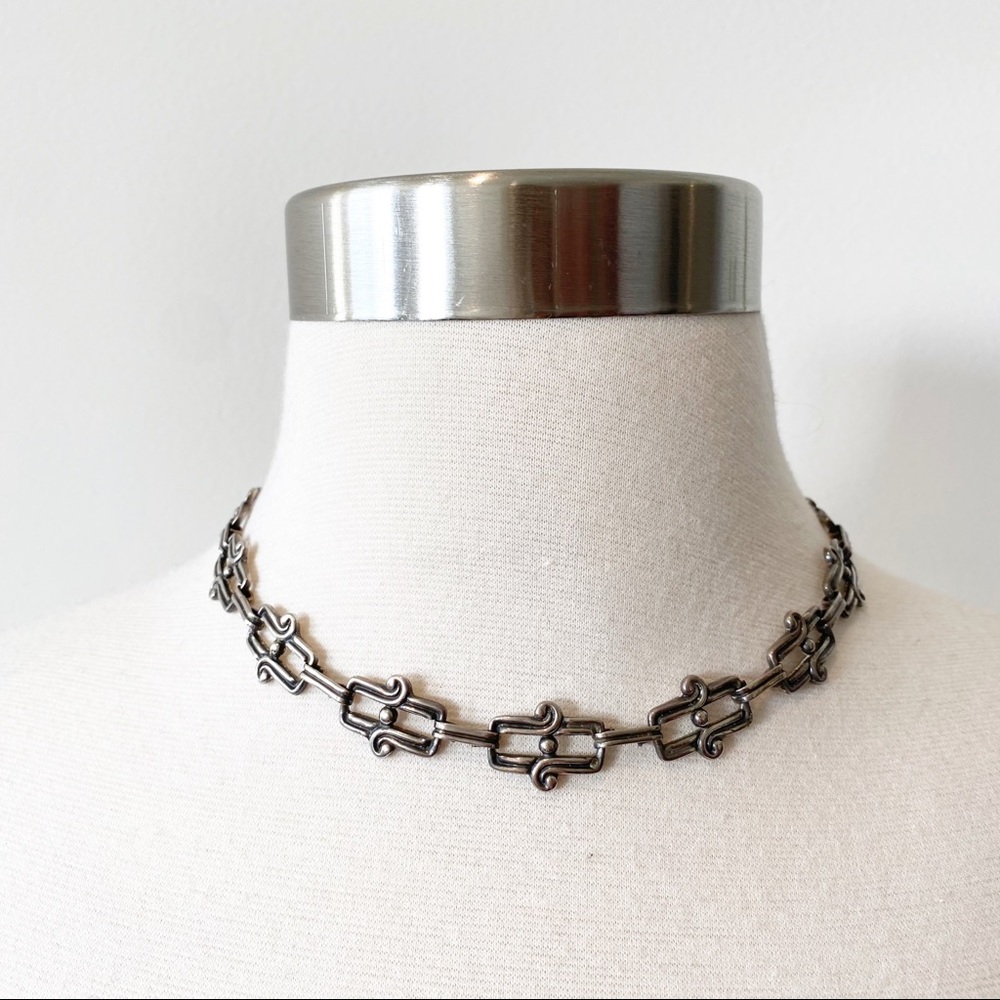 Taxco Los Castillo silver link necklace 572